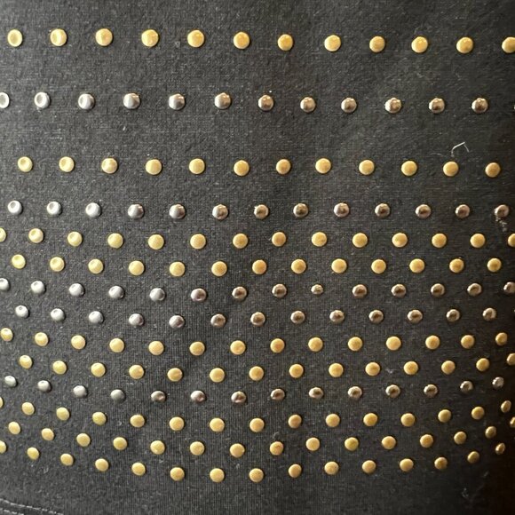 Carmen Marc Valvo Black Studded Knit Pencil Skirt, Size Medium - Picture 4 of 15